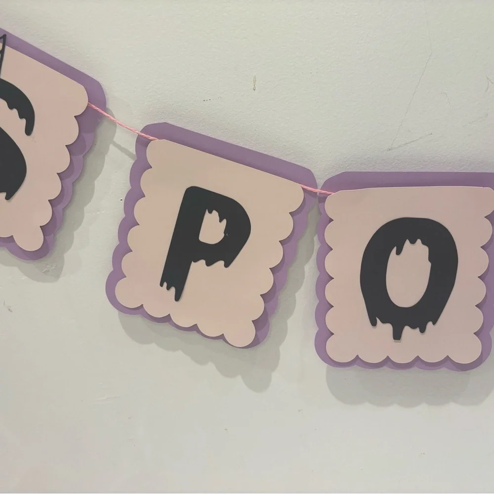 Spider Web Happy Birthday Cake Topper - Purple